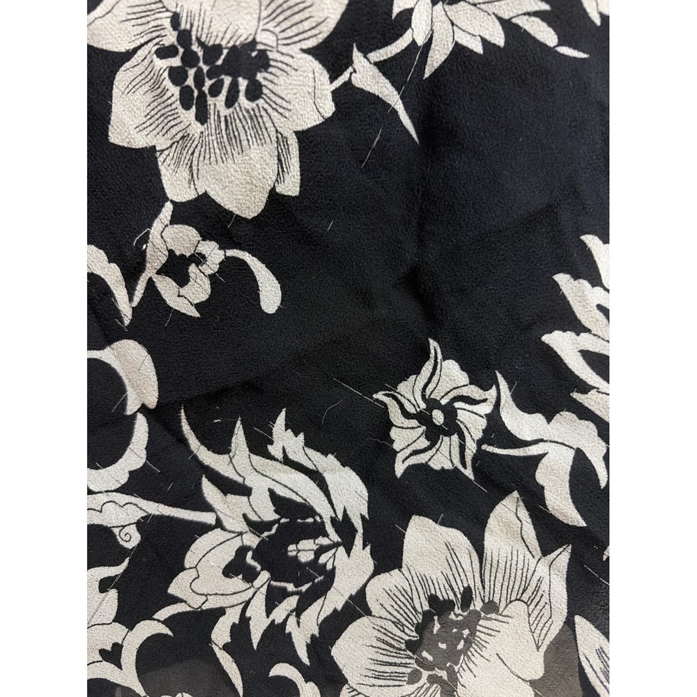 Blouse Floral Whimsigoth Worthington Women XL Silk Flutter Sleeve Tie Front - Picture 8 of 10